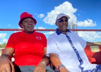 Absa Bank Director Marketing and Corporate Affairs Mato Shimabale with FAZ President Andrew Kamanga